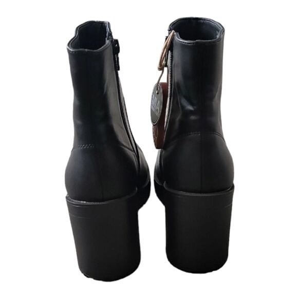 MIA Black Faux Leather Ankle Platform Boots Size 8.5M NWT - Picture 4 of 8